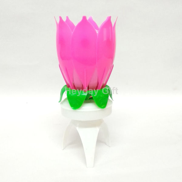 Picture of Lotus Flower Musical Happy Birthday Candle