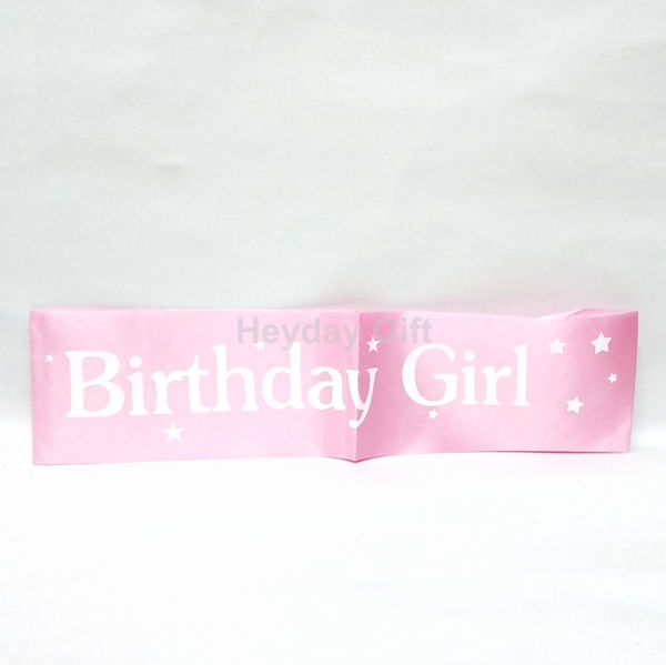 Picture of Light Pink Star Birthday Girl Sash