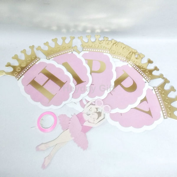 Picture of Glitter Happy Birthday Banner / Girls Birthday Decoration / Girl 1ST Birthday Theme