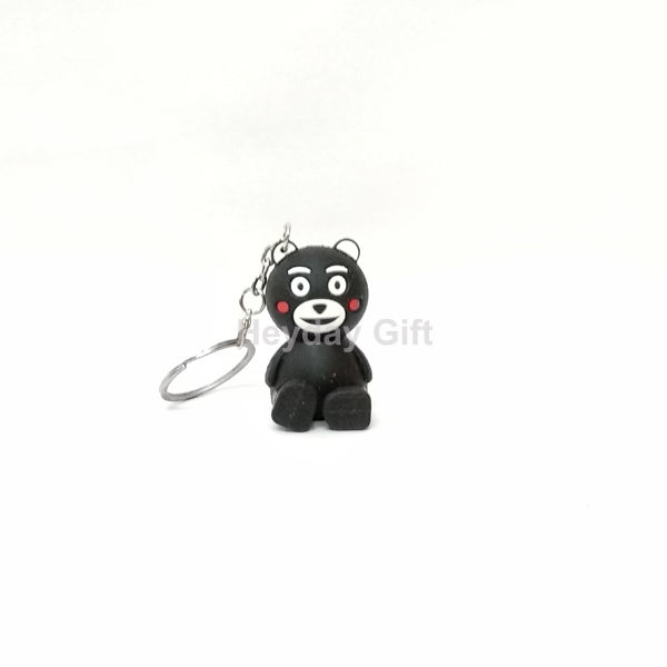 Picture of Rubber Sitting Pose Black Bear Key chain